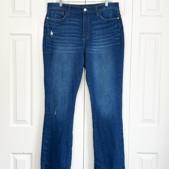 LC Lauren Conrad Medium Rinse Blue Stretch Denim Boot Cut Jeans 16 - Picture 1 of 16